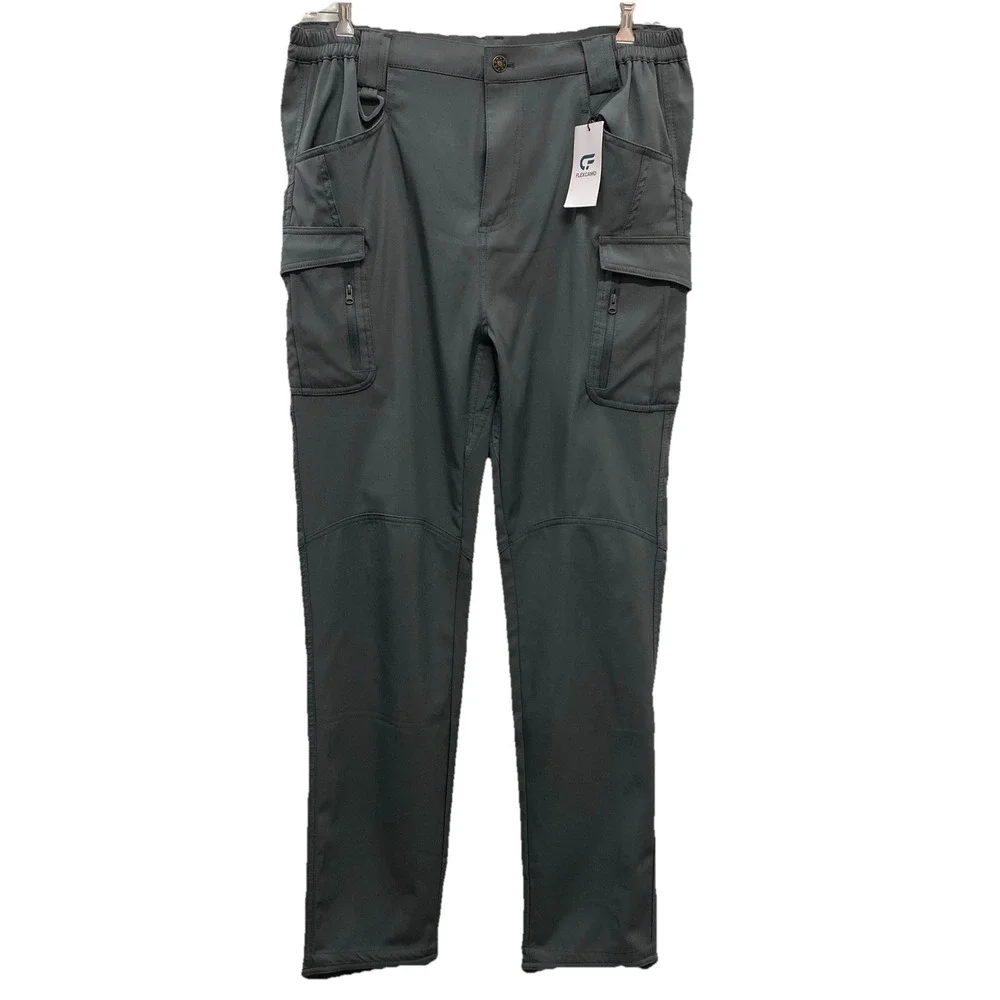 New Flexcamo Tactical Series Gray Stretch Cargo Pants Mens L - 34 Zipper Pockets